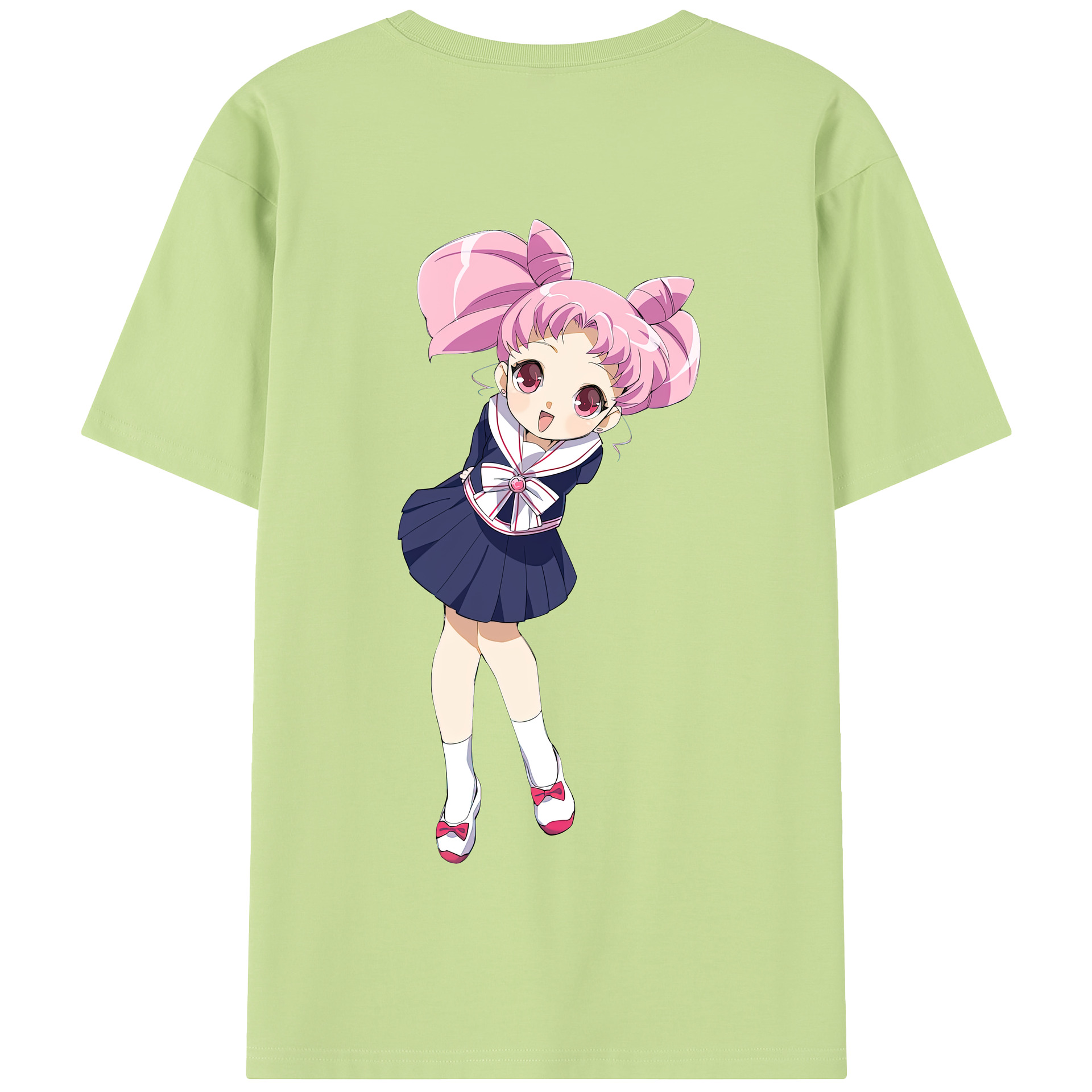 （画像用） 美少女戦士セーラームーン ちびうさ Sailor Moon Chibiusa Tsukino Usagi Small Lady Serenity 綿100％半袖Tシャツ（背面プリント）